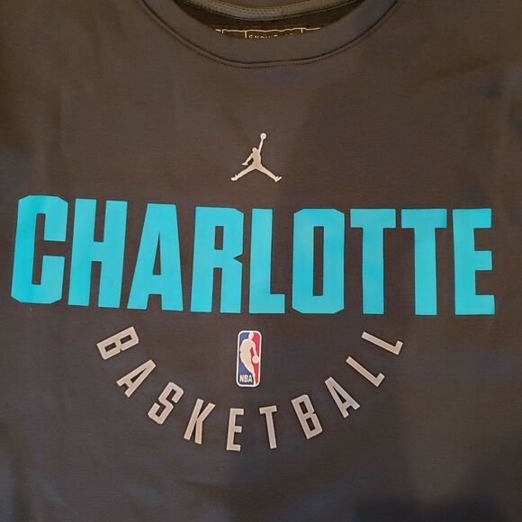 Nike NBA Player Issue Crewneck Sweatshirt Charlotte Hornets Jumpman Size LT - Picture 3 of 7